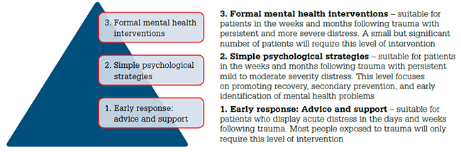 Figure 1. Stepped-care approach to providing assistance following trauma