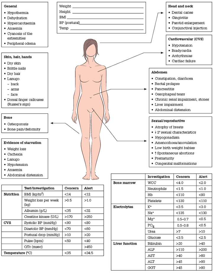 Figure 1. Body image Eating disorder Treatment and Recovery Service (BETRS). Eating Disorder alert sheet developed by the team, 2010