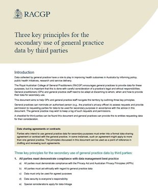 Secondary use of general practice data