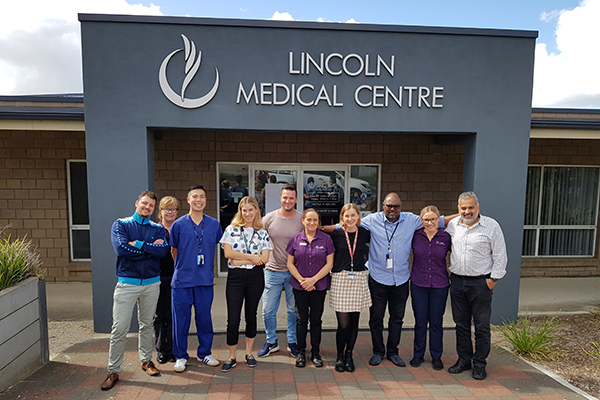 Dr David Lam with colleagues at Lincoln Medical Centre in Port Lincoln South Australia