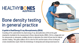 Current MBS items for bone density testing using DXA