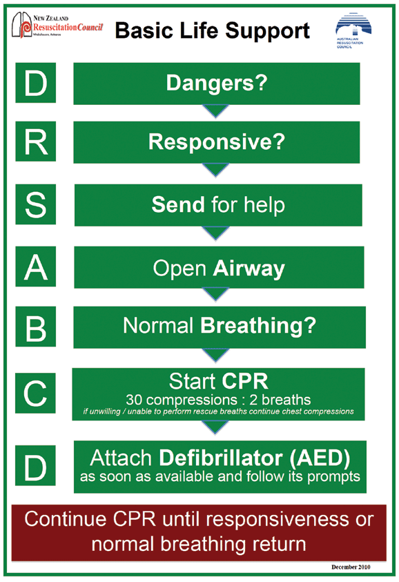 Figure 1. Australian Resuscitation Council basic life support algorithm