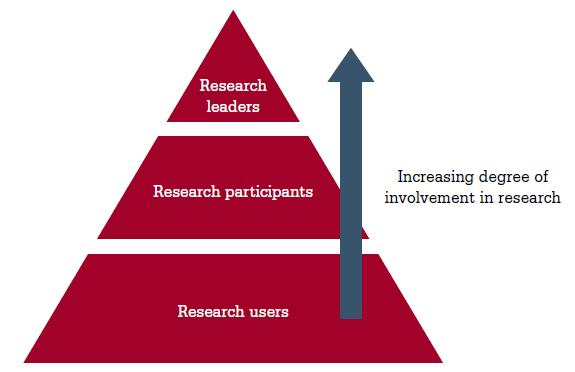 Figure 1. Glasziou’s triangle: levels of GP research engagement