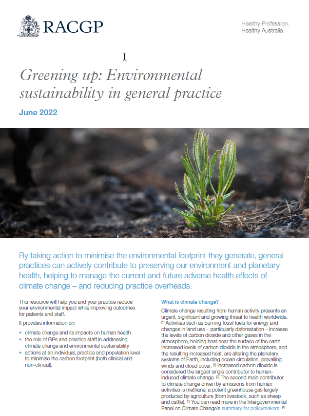 Greening up: Environmental sustainability in general practice