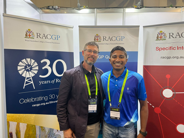 RACGP-Rural-Manager-Andrew-Hayward-and-Vidhushan-Paheerathan-at-Rural-Doctors-Association-of-Queensland-Conference